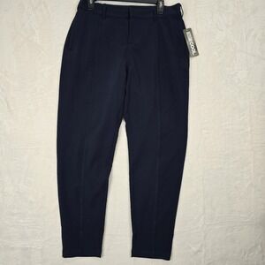 32° Degrees Heat Cool Women's Elastic Waist Pants Size 10 Navy Front Seam Travel
